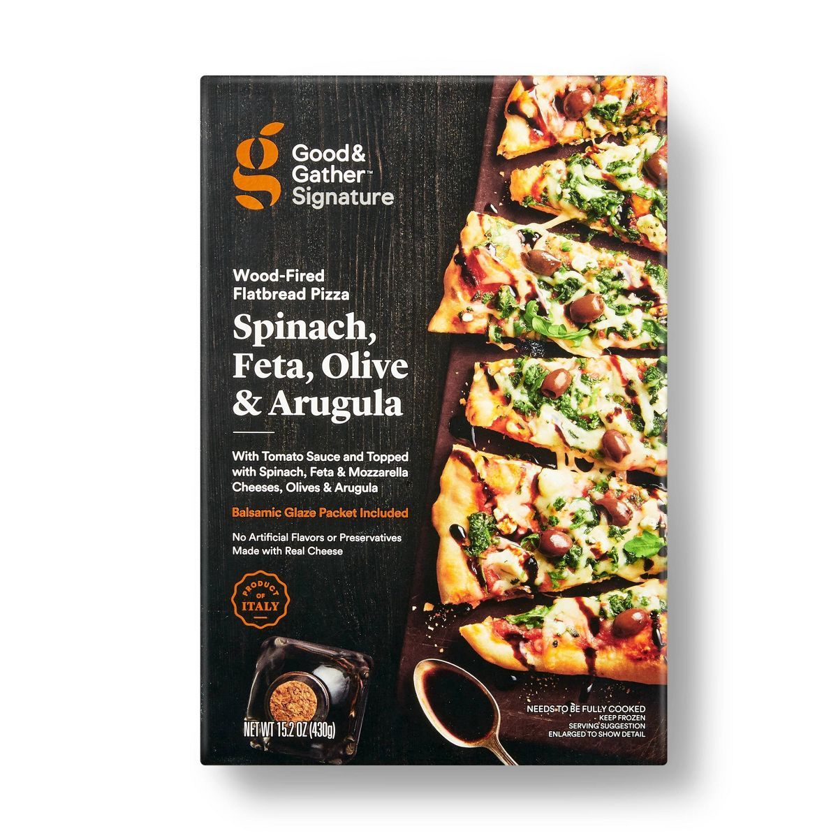 Wood-Fired Spinach Feta Olive and Arugula Frozen Flatbread Pizza - 15.2oz - Good & Gather™ | Target