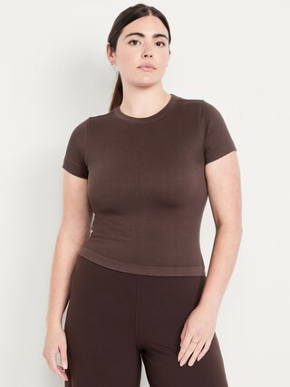 Exhale Seamless Fitted Rib T-Shirt | Old Navy (US)