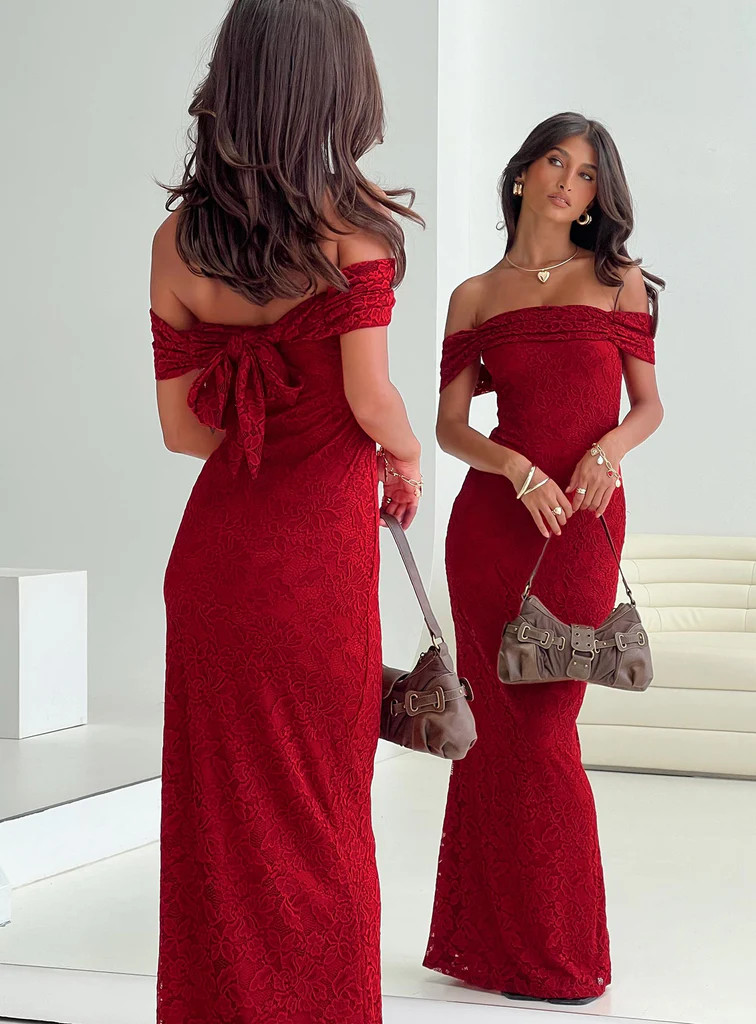 Allured Strapless Maxi Dress Burgundy | Princess Polly US