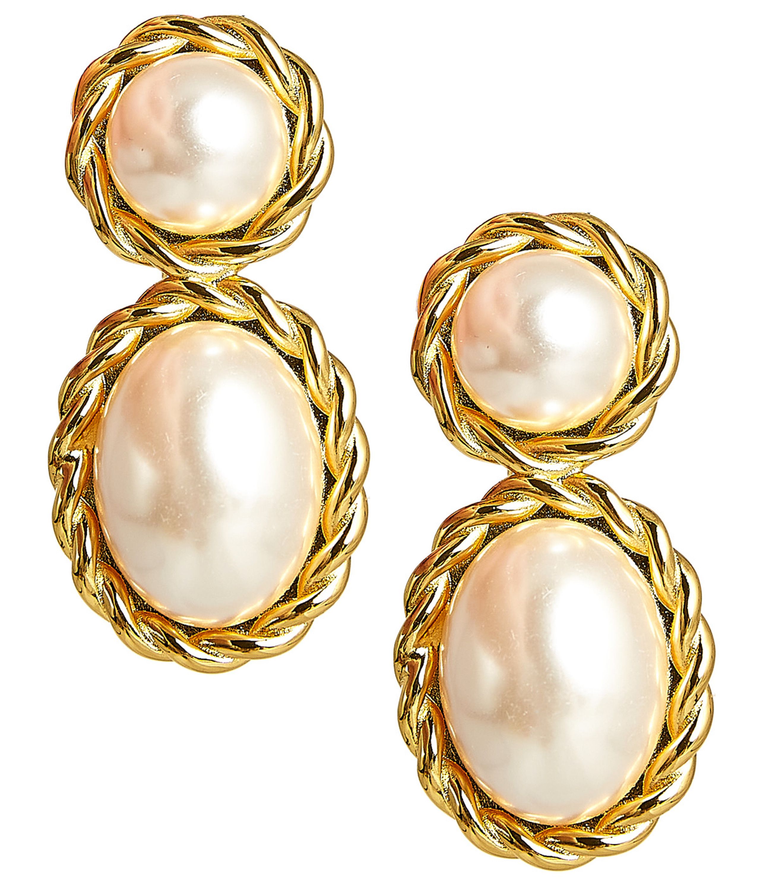 Jackie Pearl & Gold Roped Statement - Earrings - Belle of  the Ball | Lisi Lerch Inc