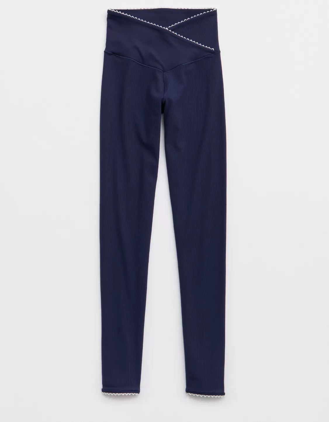 OFFLINE By Aerie Real Me XTRA Ribbed Picot Trim Crossover Legging | American Eagle Outfitters (US & CA)