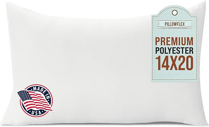 Pillowflex Premium Polyester Throw Pillow Insert - 14x20 Ultra Soft Large Rectangle Throw Pillow,... | Amazon (US)