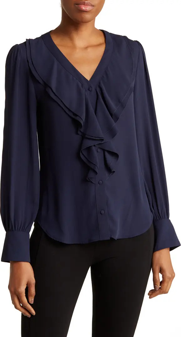 Ruffle Long Sleeve Button-Up Shirt | Nordstrom Rack