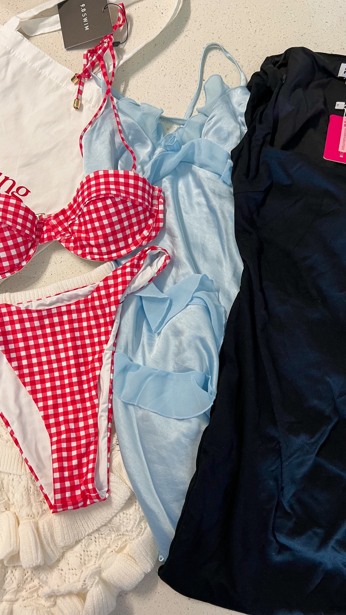 max dress with ruffles, mini little black dress, red gingham bikini, white ruffle shorts, all from beginning boutique 🩷

#LTKBacktoSchool #LTKStyleTip #LTKSeasonal