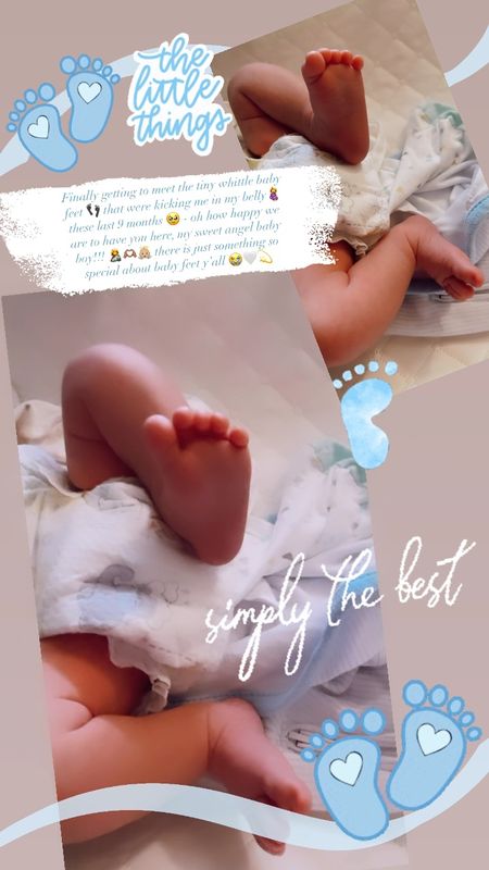 Finally getting to meet the tiny whittle baby feet 👣 that were kicking me in my belly🤰these last 9 months 🥹 - oh how happy we are to have you here, my sweet angel baby boy!!! 🤱🫶🏽👼🏼 there is just something so special about baby feet y’all 😭🤍💫

#LTKHome #LTKBaby #LTKFamily