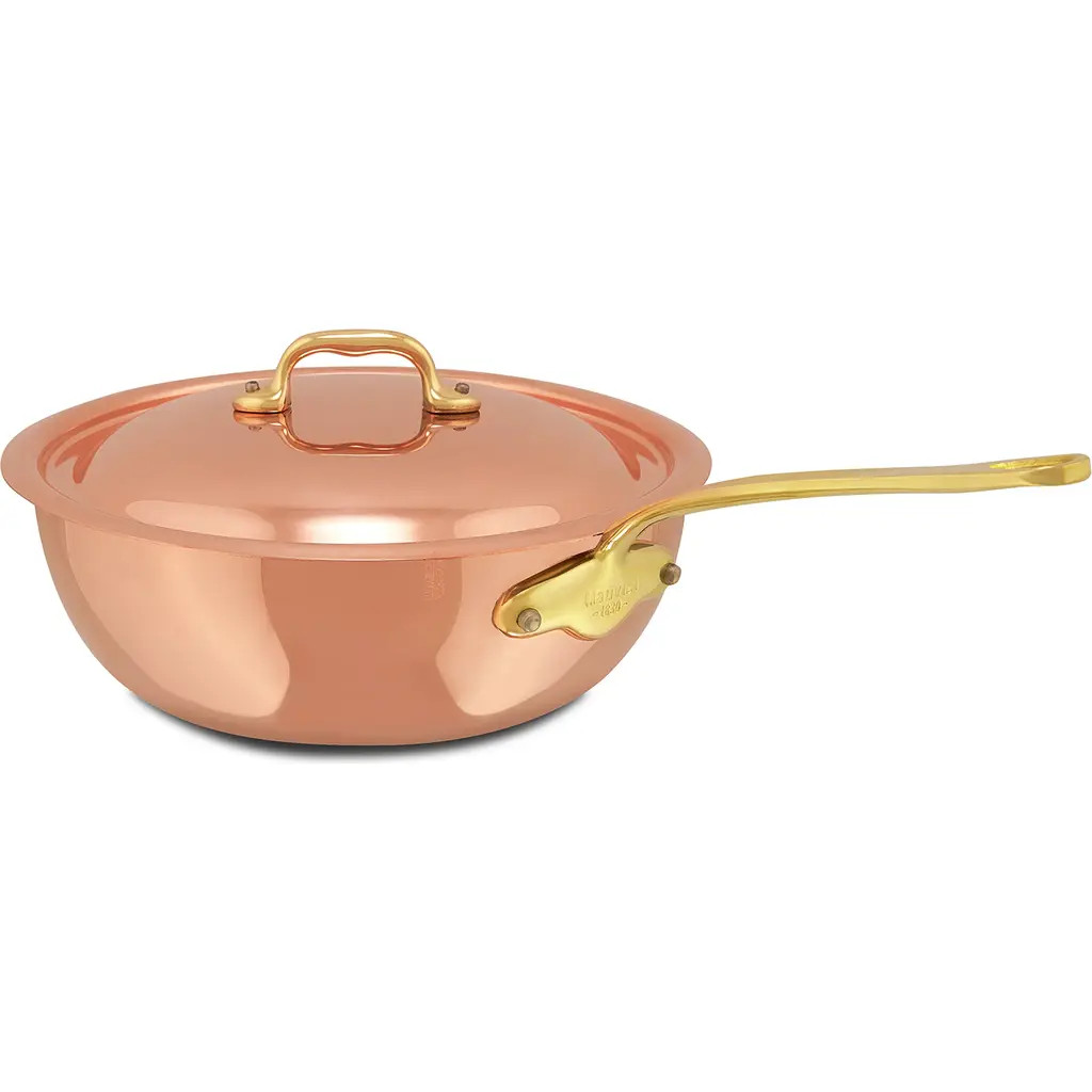 Mauviel M'Heritage 150 B Copper & Stainless Steel Curved Splayed Sauté Pan With Lid, 2-Quart at Nordstrom | Nordstrom