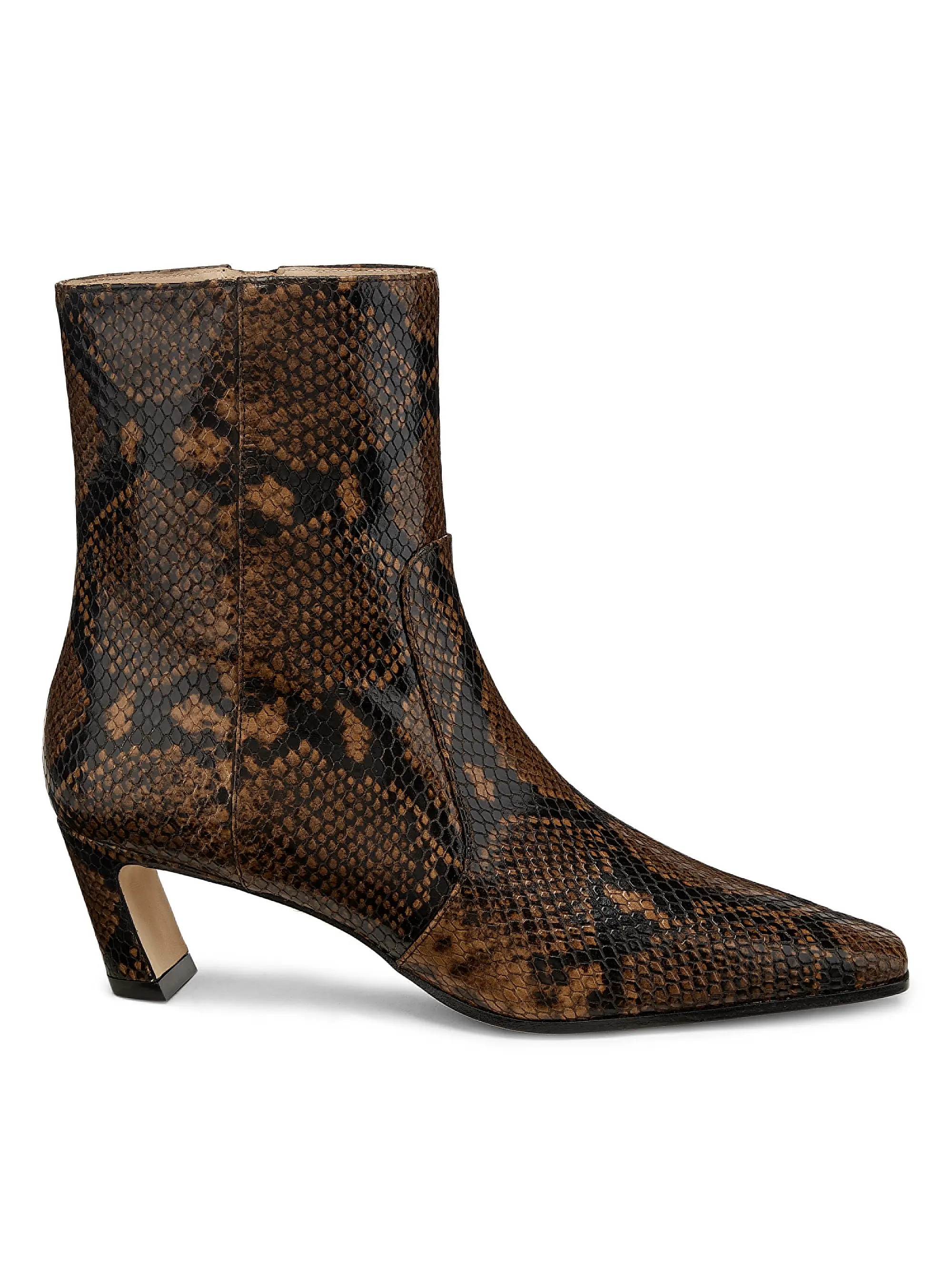 Stuart Weitzman Stassi 50MM Snake-Embossed Leather Ankle Boots | Saks Fifth Avenue | Saks Fifth Avenue