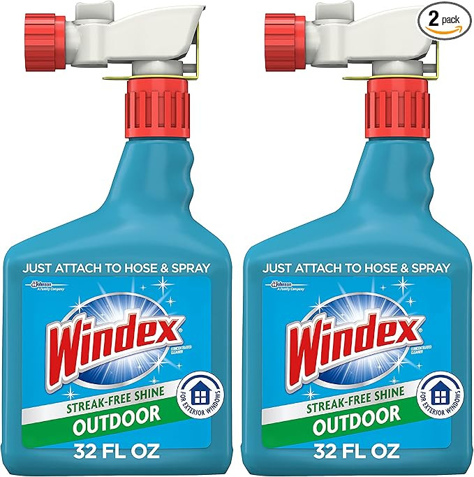 Windex Outdoor Glass & Patio Concentrated Cleaner, 2 ct, 32 fl oz | Amazon (US)