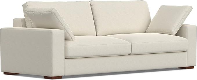 SIMPLIHOME Charlie Sofa in 100% Recycled Polyester Tightly Woven Performance Fabric, Cream, 96-in... | Amazon (US)