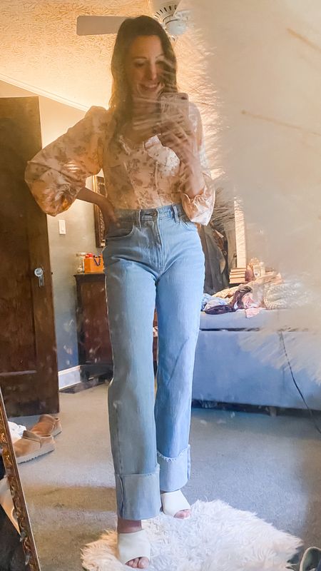 Happy hour
Girls night out
Date night
Dinner date outfit 
Casual outfits 
Coffee date
Lunch date
Daytime outfit
Daytime look
Denim
Relaxed fit denim
Cuffed denim
High waisted denim
Mom jeans

#LTKfindsunder100 #LTKshoecrush #LTKstyletip