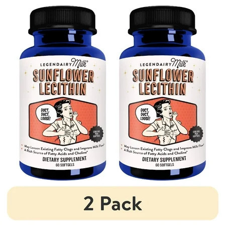 (2 pack) Legendairy Milk Sunflower Lecithin Softgels for Adults - Organic Dietary Supplement, 60 ct, 1 Bottle | Walmart (US)