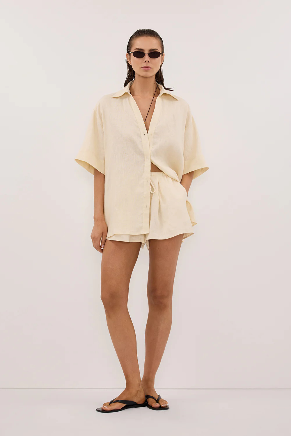 HELENA STRAW LINEN SHORT | DISSH