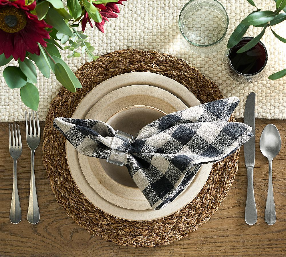 Dalton Check Cotton/Linen Napkins - Set of 4 | Pottery Barn (US)