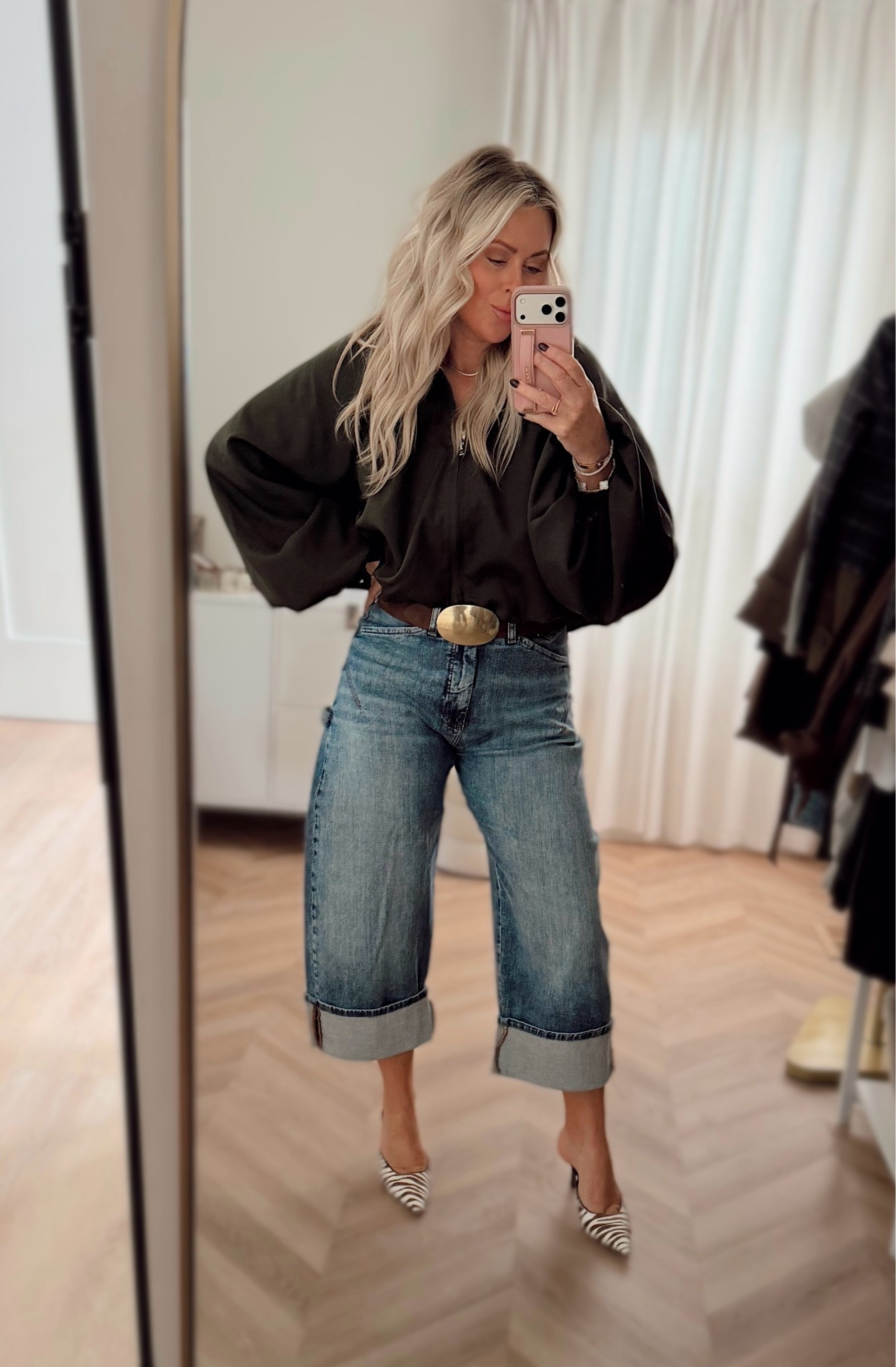 Date night, but make it fall 🤎🍸 This Amazon top instantly dresses up denim, and the zebra heels are giving the trending animal print moment I’m seeing everywhere right now. Add a statement belt + black bag and you’re out the door! 🦓✨

Fall date night. Jeans. Fall outfits. Fall style. Animal print. Trending. Fall trends. Amazon fashion. Baggy jeans.

#LTKootd #LTKSeasonal #LTKWorkwear
