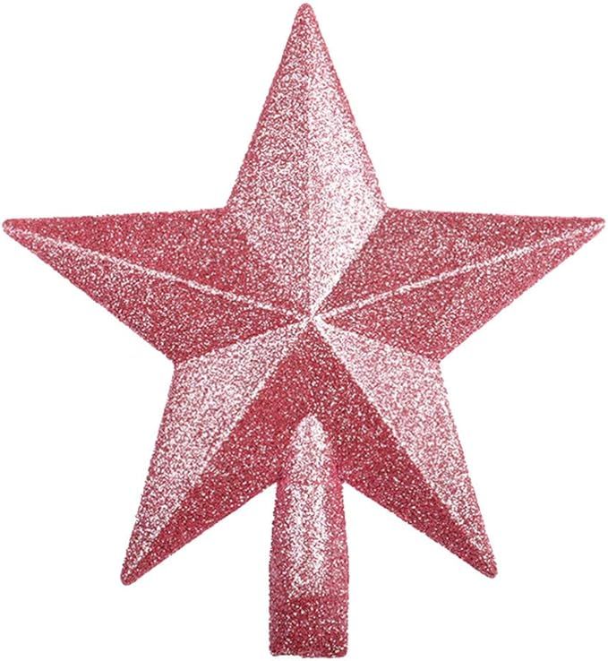 Amosfun 15cm Christmas Tree Topper Glitter Star Tree Topper Tree Star Xmas Tree Decoration Orname... | Amazon (US)