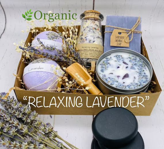 Relaxing Lavender Organic Spa Set Lavender Essential Oils | Etsy | Etsy (US)