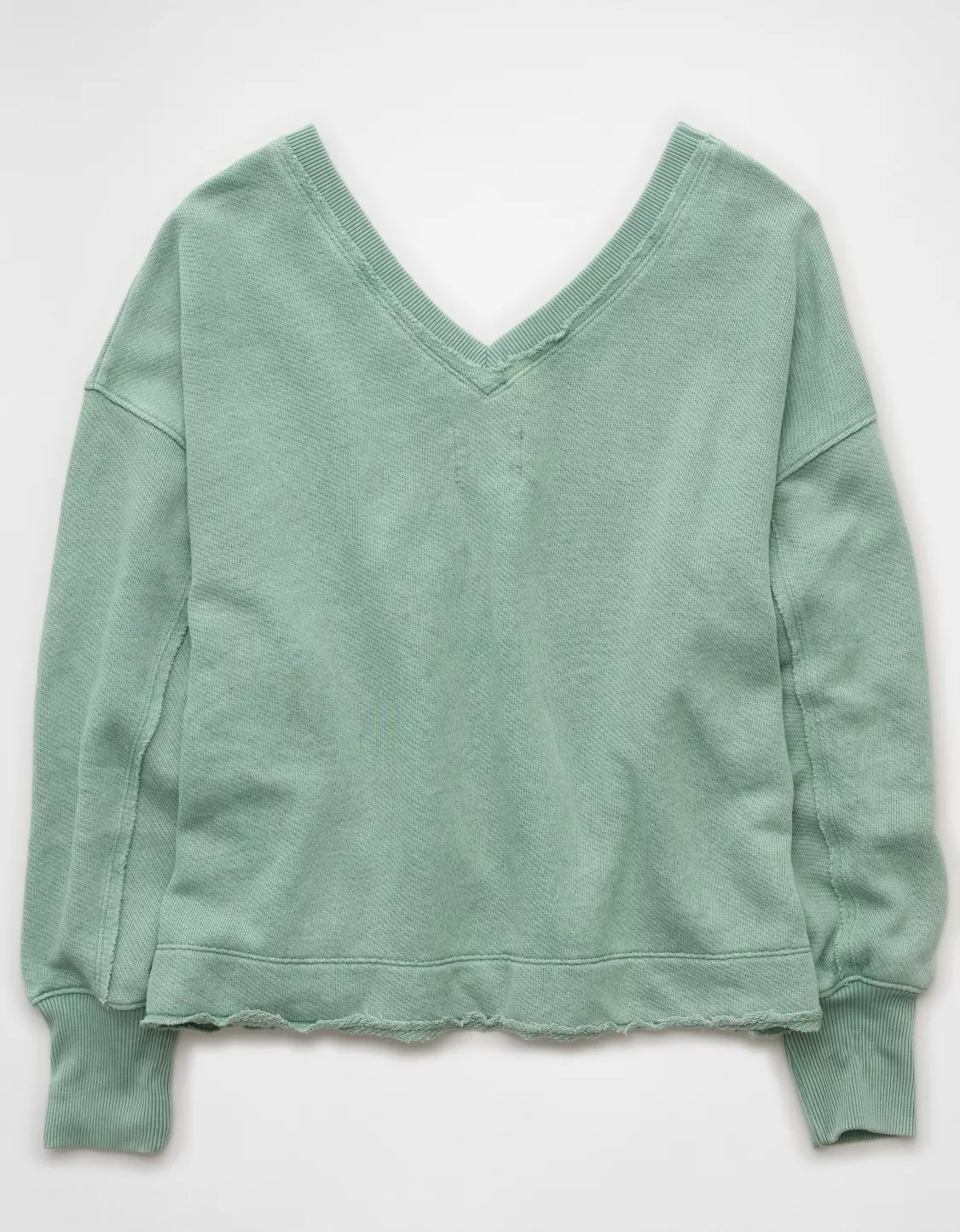 AE Saltwash Double V-Neck Sweatshirt | American Eagle Outfitters (US & CA)