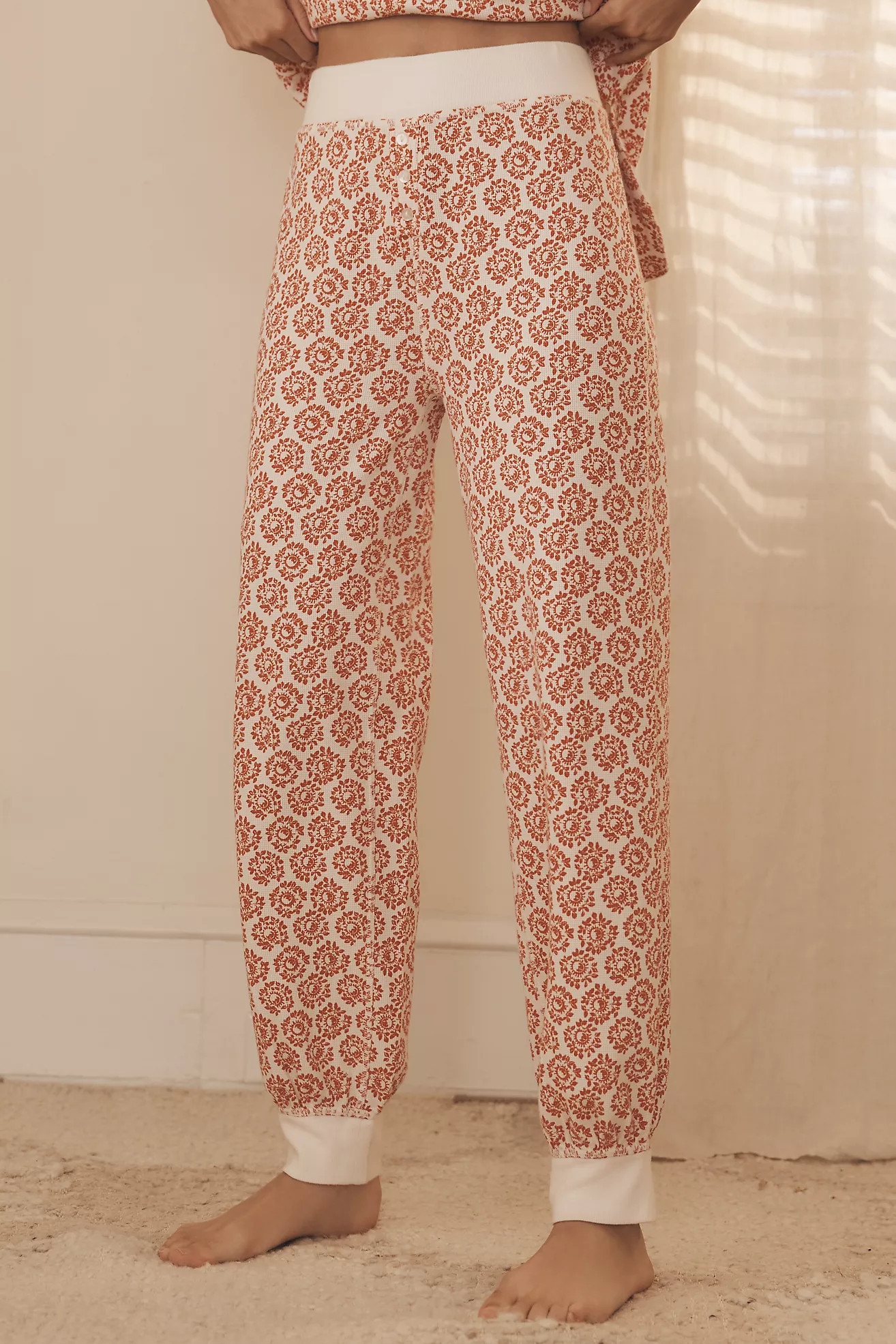 By Anthropologie Waffle-Knit Pajama Pants | Anthropologie (US)