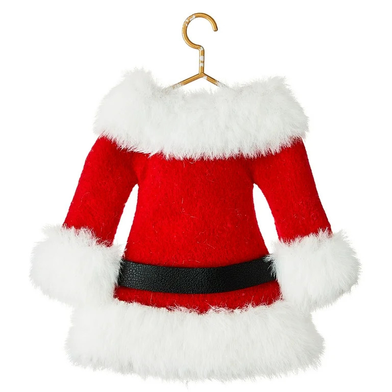 Red and White Fabric Santa Suit Dress Christmas Ornament, 6", by Holiday Time - Walmart.com | Walmart (US)