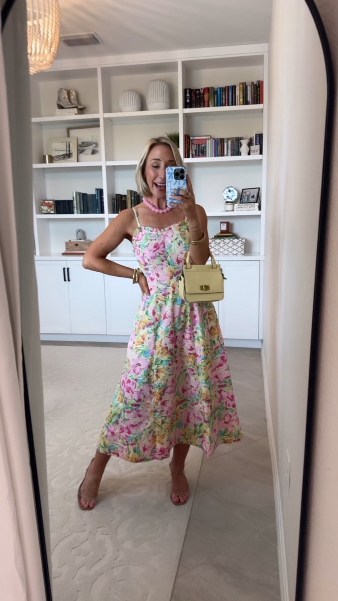 Walmart - unboxing - part 1. Floral Panel Midi Dress w/ Sweetheart Neckline - size XS. $38. * Beaded necklace and sandals linked too. 

#LTKSeasonal#LTKOver40

#LTKootd