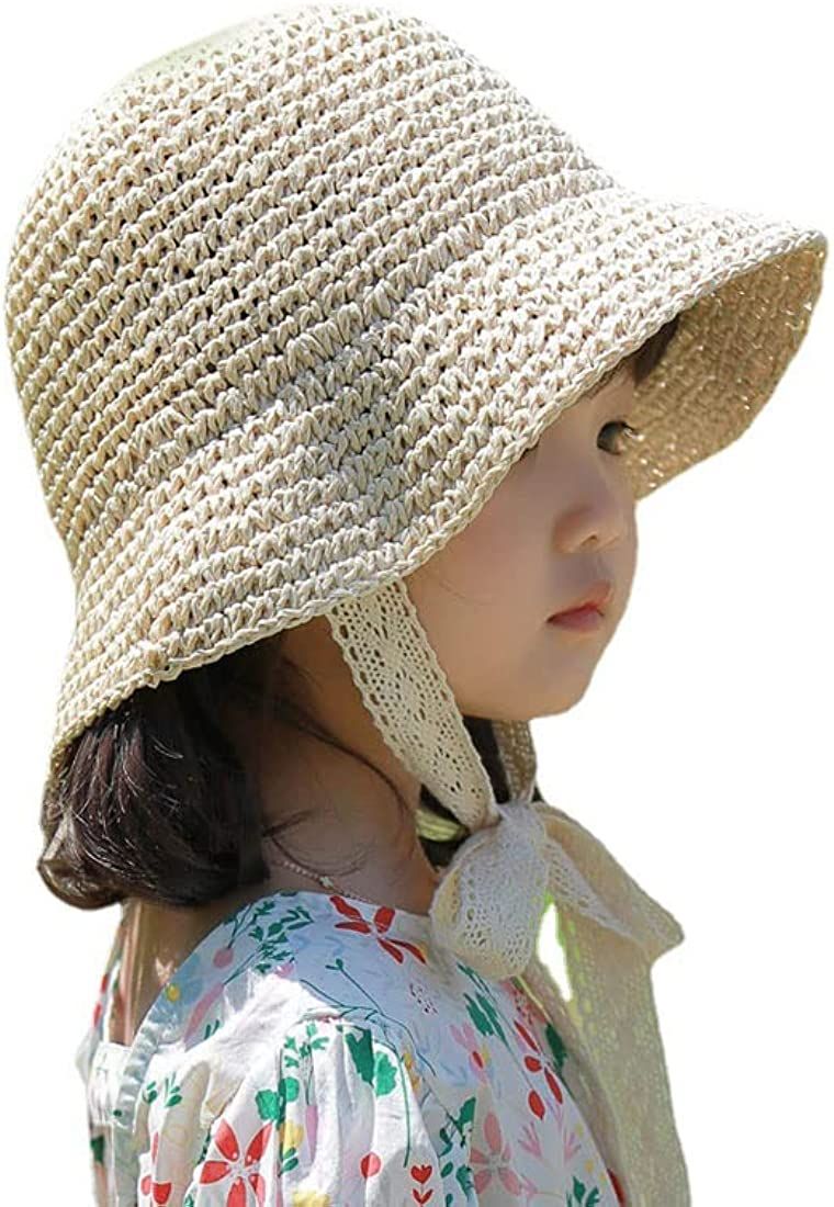 Straw Baby Hat Summer Toddler Girls Beach Sun Hat Little Girl Kids Summer Straw Hat Baby Sun Hat | Amazon (US)