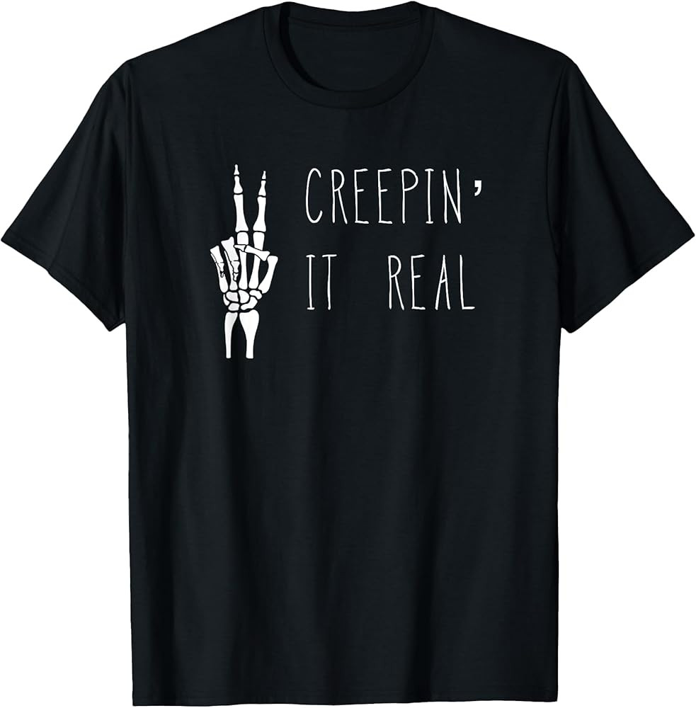 Creepin' It Real Halloween Skeleton T-Shirt | Amazon (US)