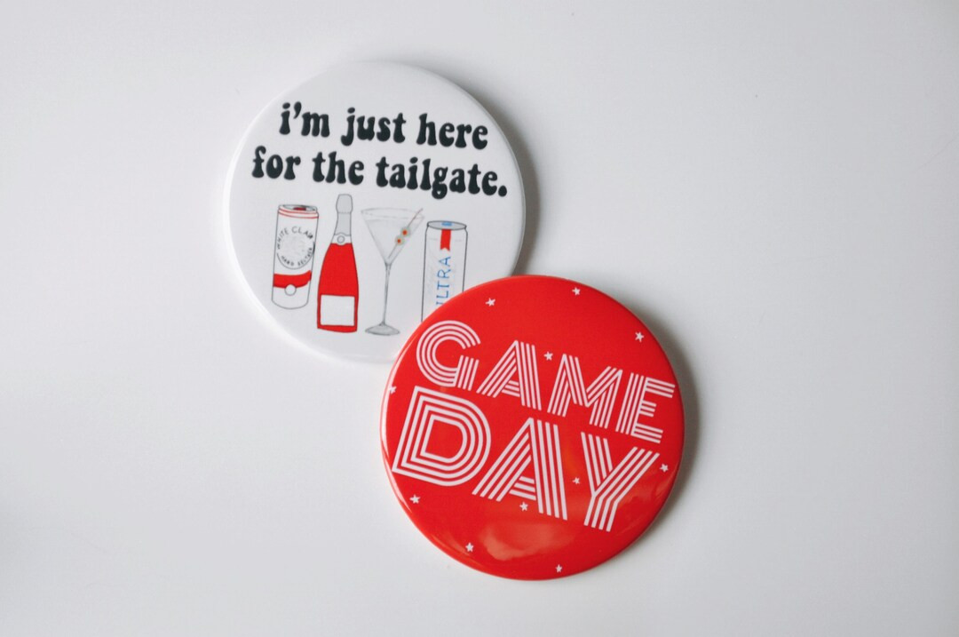 Red Game Day Tailgate Buttons Game Day Pins College Football Tailgate Buttons Football Button Gam... | Etsy (US)