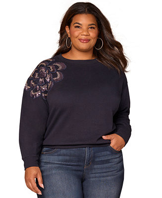 Democracy Plus Size Embellished Crewneck Sweatshirt - Macy's | Macy's