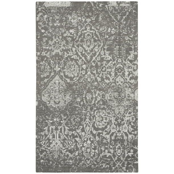 Nourison Damask Distressed Modern Dark Grey 2'3" x 3'9" Area Rug, (2' x 4') - Walmart.com | Walmart (US)