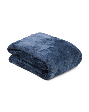 Oversized Velvetloft Solid Plush Blanket | TJ Maxx