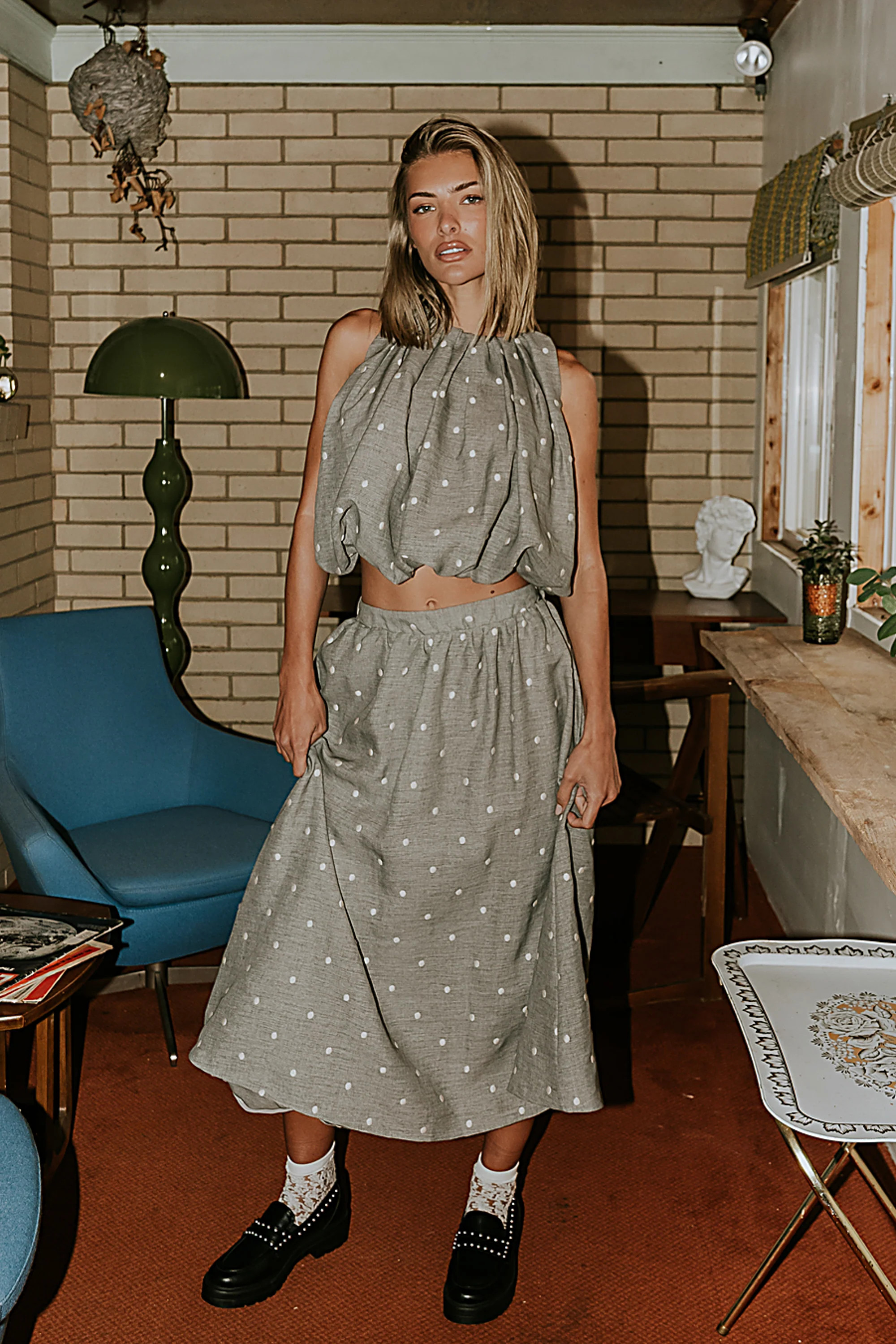 Jozie Polka Dot Midi Skirt | Böhme US