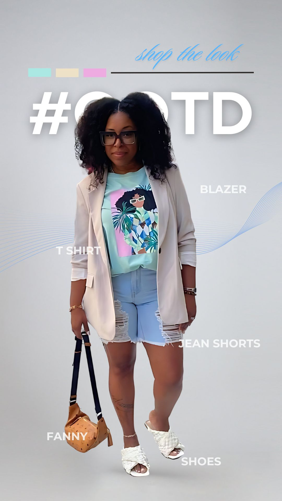🌴 CHILL VIBES, DESIGNER TOUCH 🌴
This look said “I’m outside, but make it luxury.”
Threw on a bold graphic tee, distressed shorts, and topped it off with a blazer—because even my laid-back days come with style and structure 💁🏽‍♀️
And baby, that Steve Madden x MCM combo? Chef’s kiss.

🖼 T-Shirt – unapologetically artsy
🧥 Blazer – soft glam, big energy
🩳 Jean Shorts – because legs deserve air and compliments
👡 Shoes: Steve Madden – comfy, quilted, cute
🎒 Fanny: MCM – because even my bag got standards

Tap my LTK to shop this whole look and bring this fly & free energy to your everyday.
#SteveMaddenStyle #MCMBagGoals #LTKLookbook #CasualWithClass #WeekendFitVibes #BlackGirlStyle #BrunchOrBoardwalk #GlammaStyle #DesignerOffDuty 

 #LTKOver40 #LTKStyleTip #LTKBeauty
