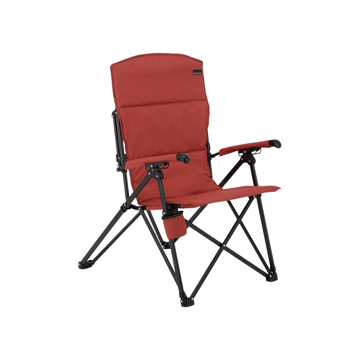 Woods Siesta Folding Reclining Padded Camping Chair - Red | Woods