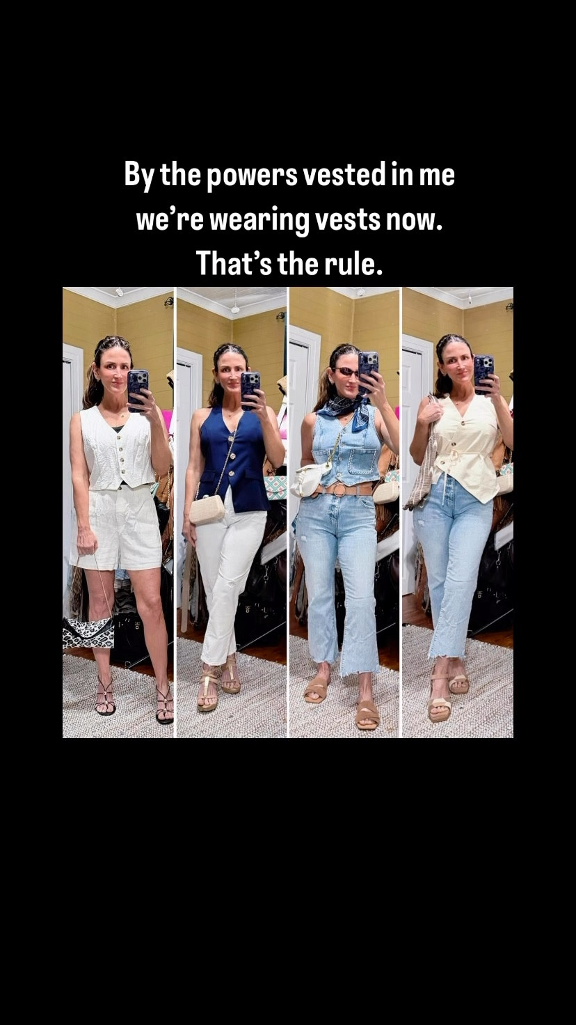 By the powers vested in me…I’m calling it, it’s officially vest season! 

Tell me your pick — are you going:
1. 2-piece 
2. tailored 
3. denim 
4. classic

#vestseason #casualchic #over40fashion #timelessstyle #styleinspo #outfitinspo

#LTKootd #LTKOver40 #LTKmomlife