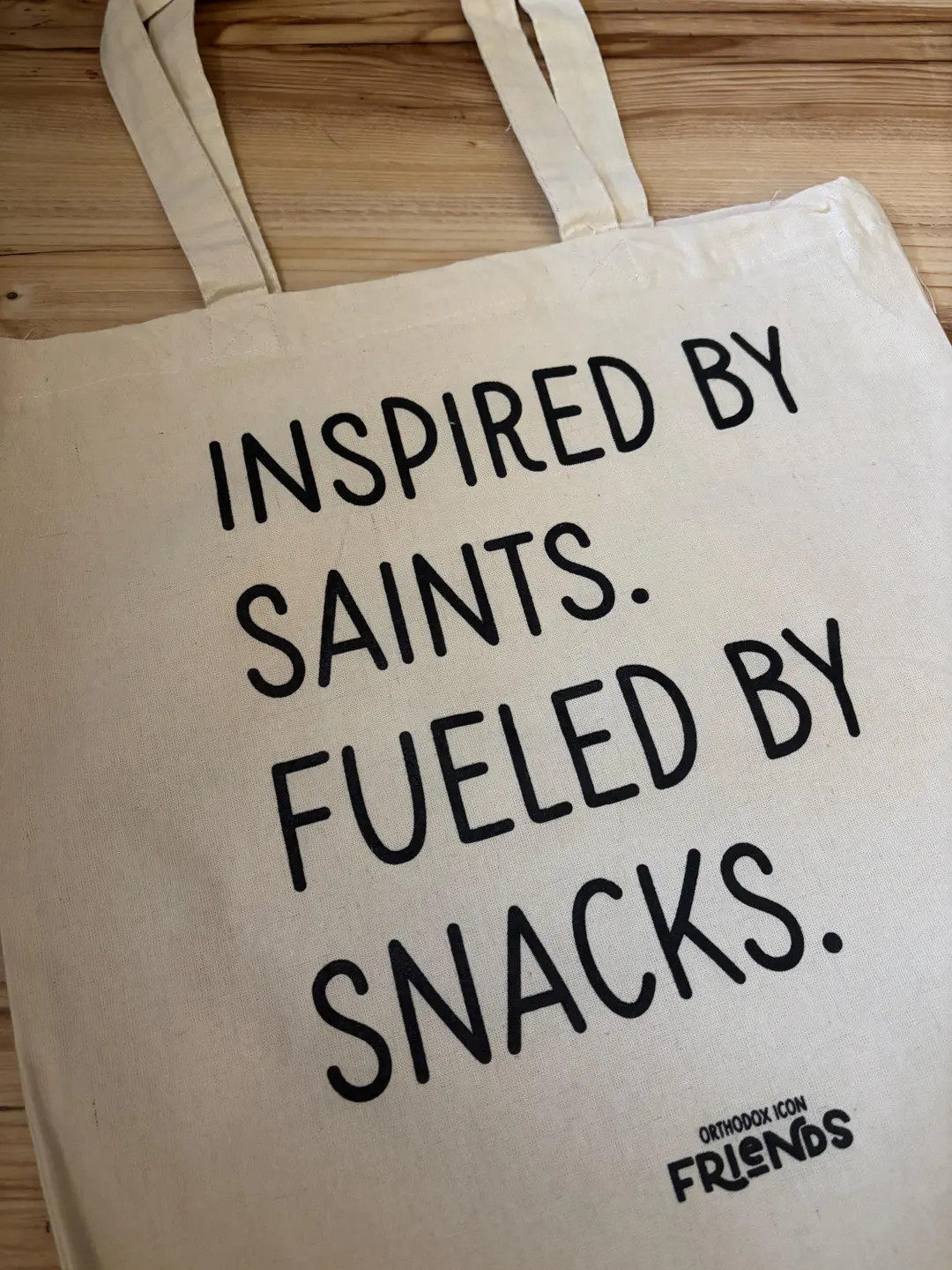 Inspired by Saints, Fueled by Snacks Canvas Tote Bag - Etsy | Etsy (US)