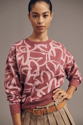 Maeve Heart Printed Sweatshirt | Anthropologie (US)