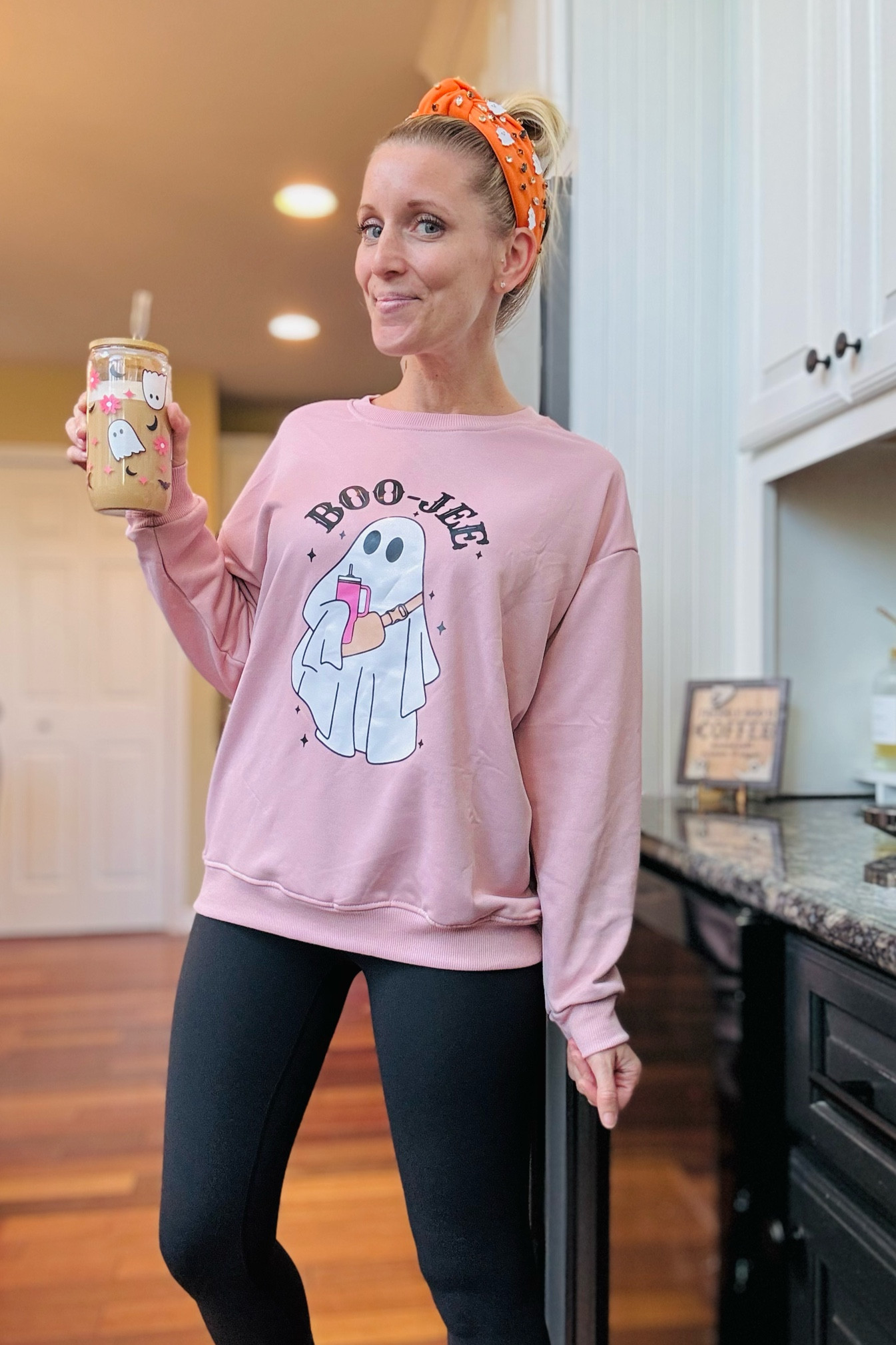 ✨ Spooktacular style alert! ✨ 

Today’s look features my boo-jee ghost pullover, perfectly paired with a ghost jeweled headband for that extra touch of glam. And of course, I can’t forget my iced coffee in this adorable glass ghost cup—because who says you can’t be stylish and spooky? 💀👻

What’s your favorite way to celebrate the season? 

#HalloweenStyle #BooJeeVibes #SpookyChic

#LTKSeasonal #LTKStyleTip #LTKHalloween
