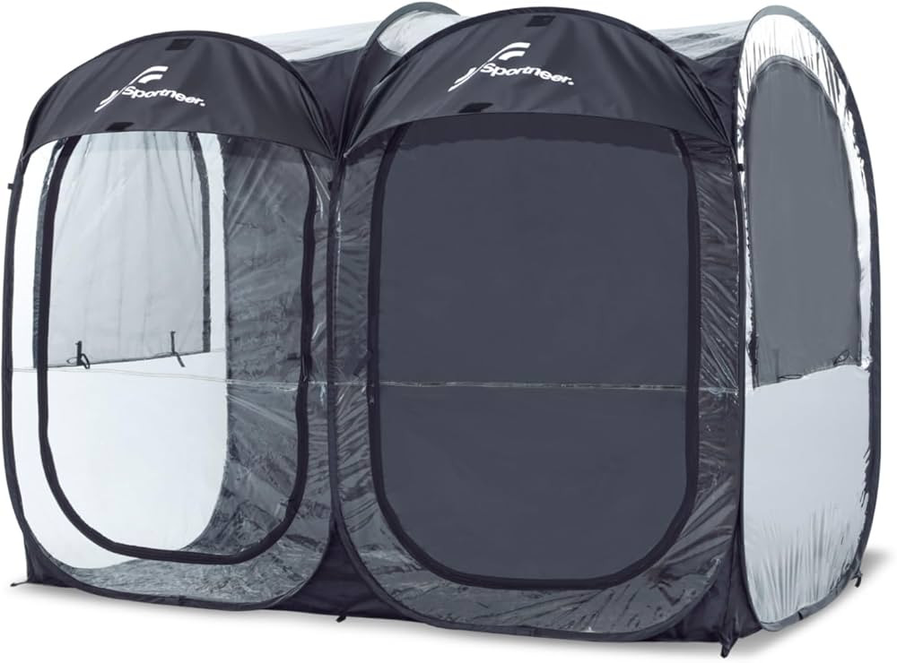 Sportneer Sports Tent, 2-4 Person Instant Pop Up Sports Tents - 92" x 46" x 63.5" Transparent Spo... | Amazon (US)