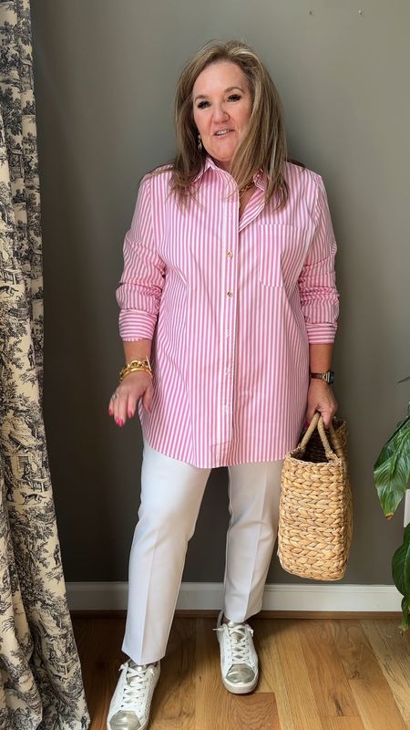 Size XL in these Jude pieces. Pants are a ponte knit.

Linking similar pieces too. Jude is great quality but I know it’s pricey. 

Oversized stripe shirt vacation outfit preppy style 

#LTKtravel #LTKover40 #LTKmidsize