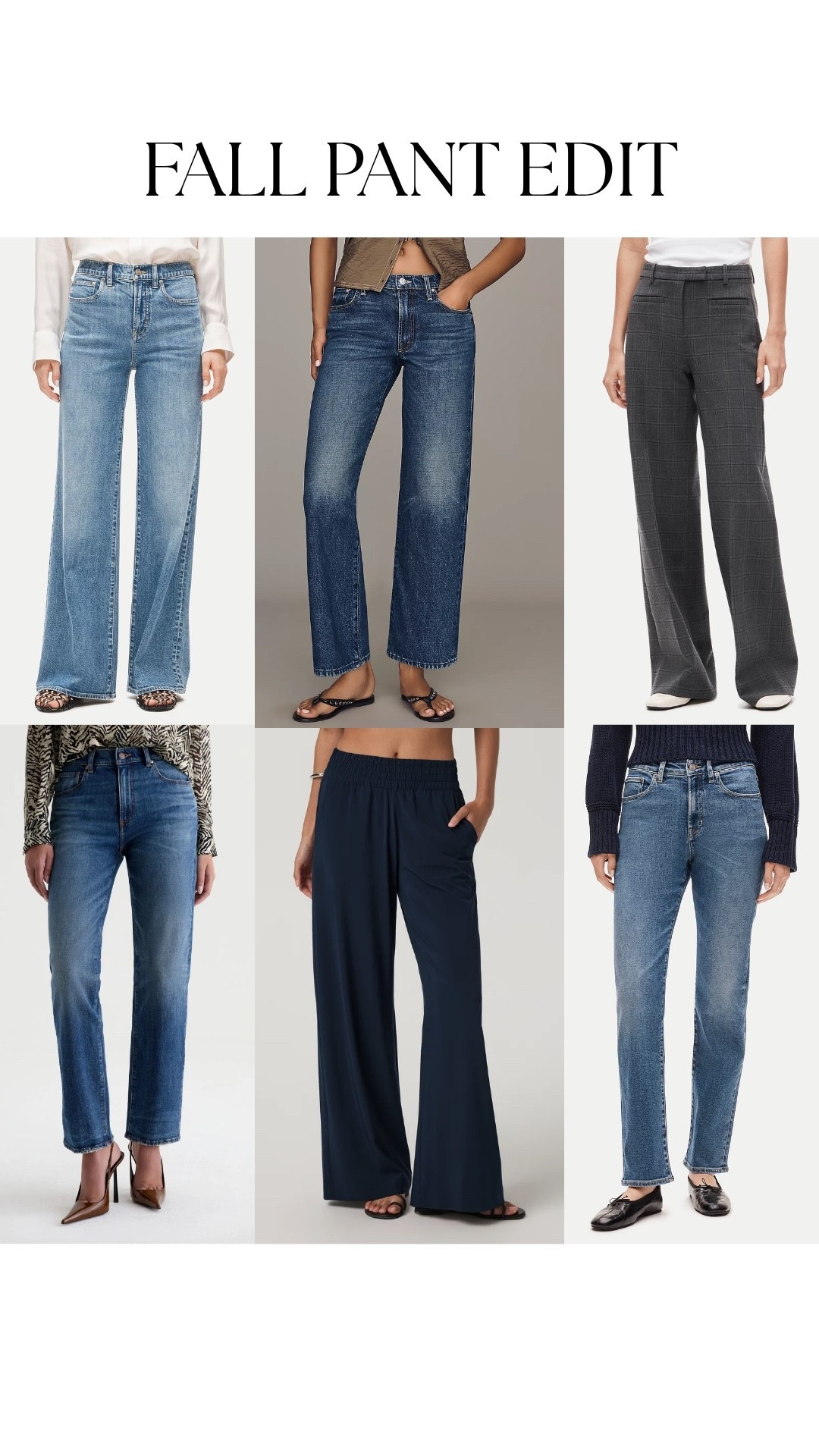 A few great pants for fall, from everyday denim to dressier styles you can wear to work or out to dinner. 🤎