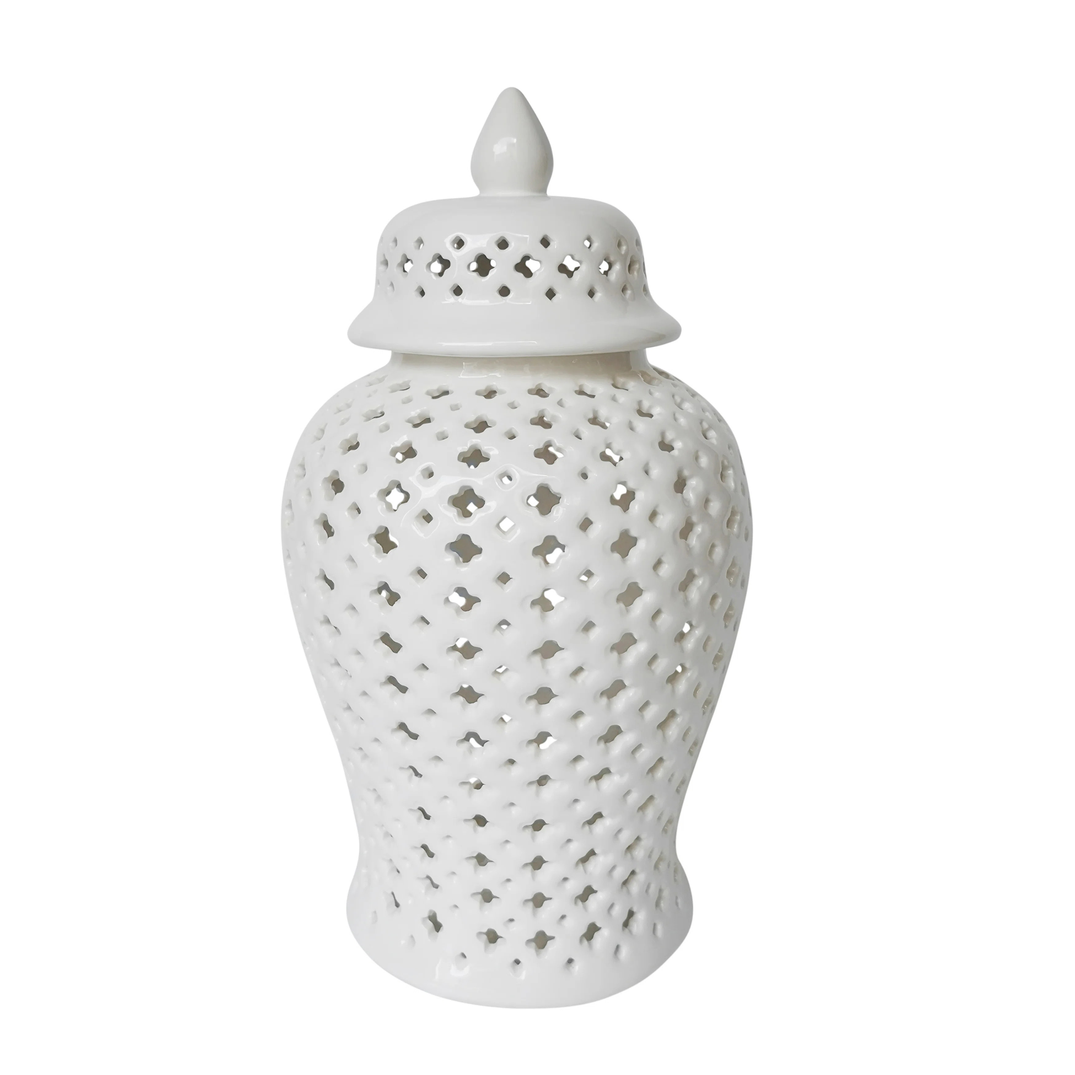 Stoneware Ceramic Lidded Jar with Intricate Cutout Design | Wayfair North America