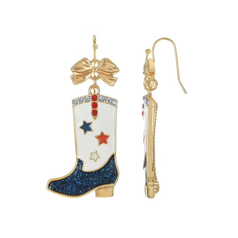 Way to Celebrate Americana Starry Western Boot Earrings | Walmart (US)