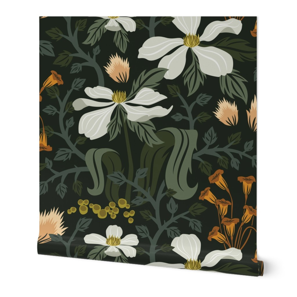 Wallpaper in Crawling Vines Jumbo | Spoonflower