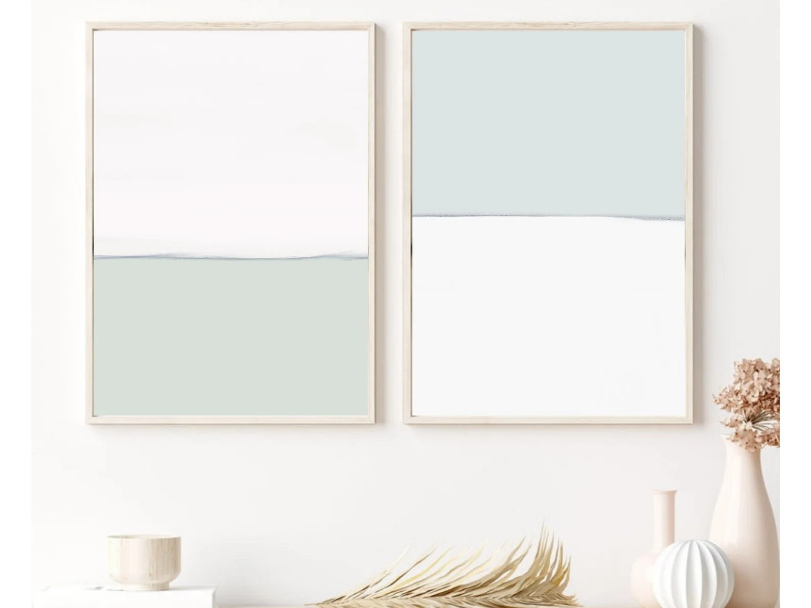 Minimalist Abstract Wall Art Set of 2 Prints Minimalist | Etsy | Etsy (US)