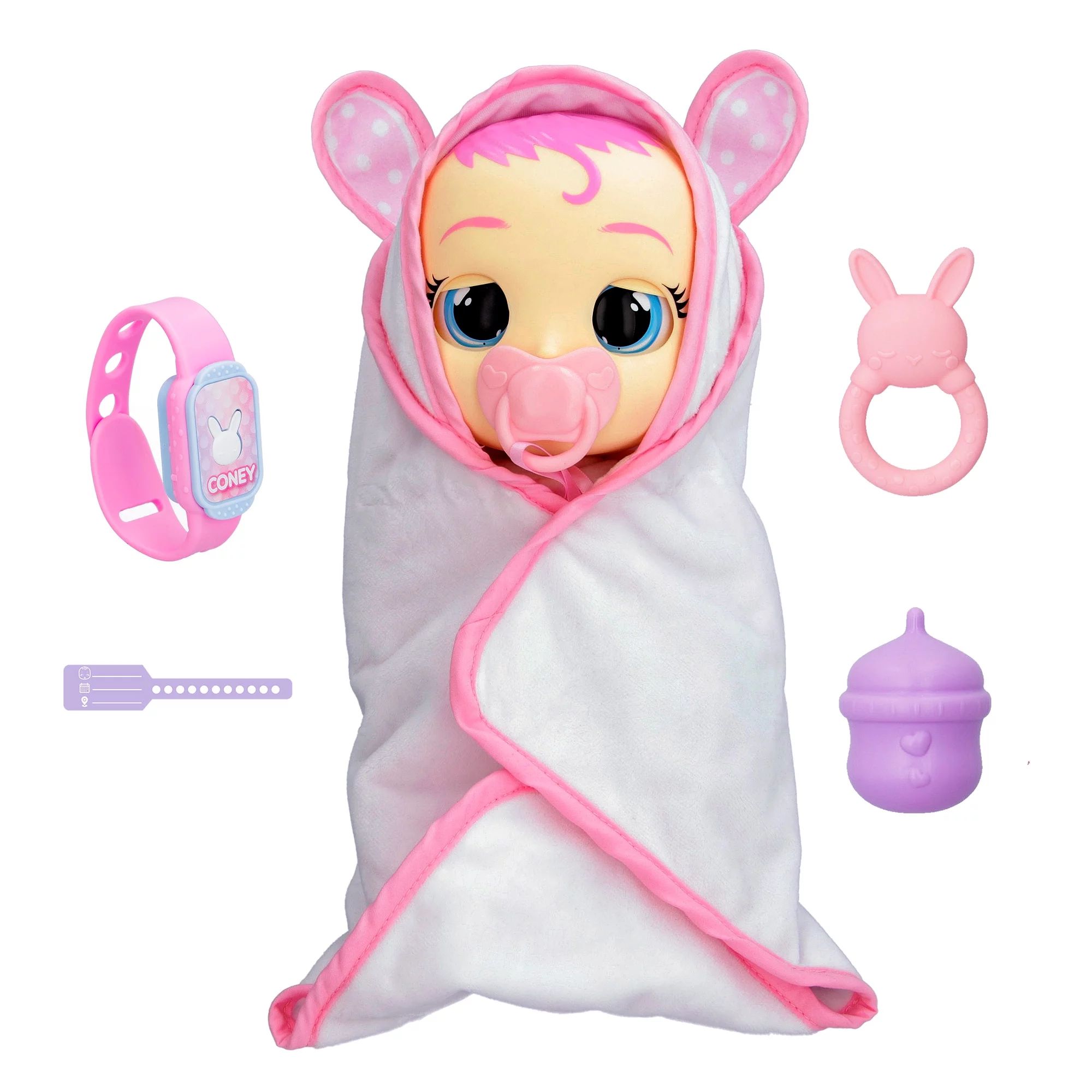 Cry Babies Newborn Coney Interactive Baby Doll with 20+ Baby Sounds and Interactive Bracelet - Ki... | Walmart (US)