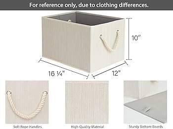 StorageWorks 32L Storage Baskets for Organizing, Foldable Baskets for Shelves, Fabric Bins with H... | Amazon (US)