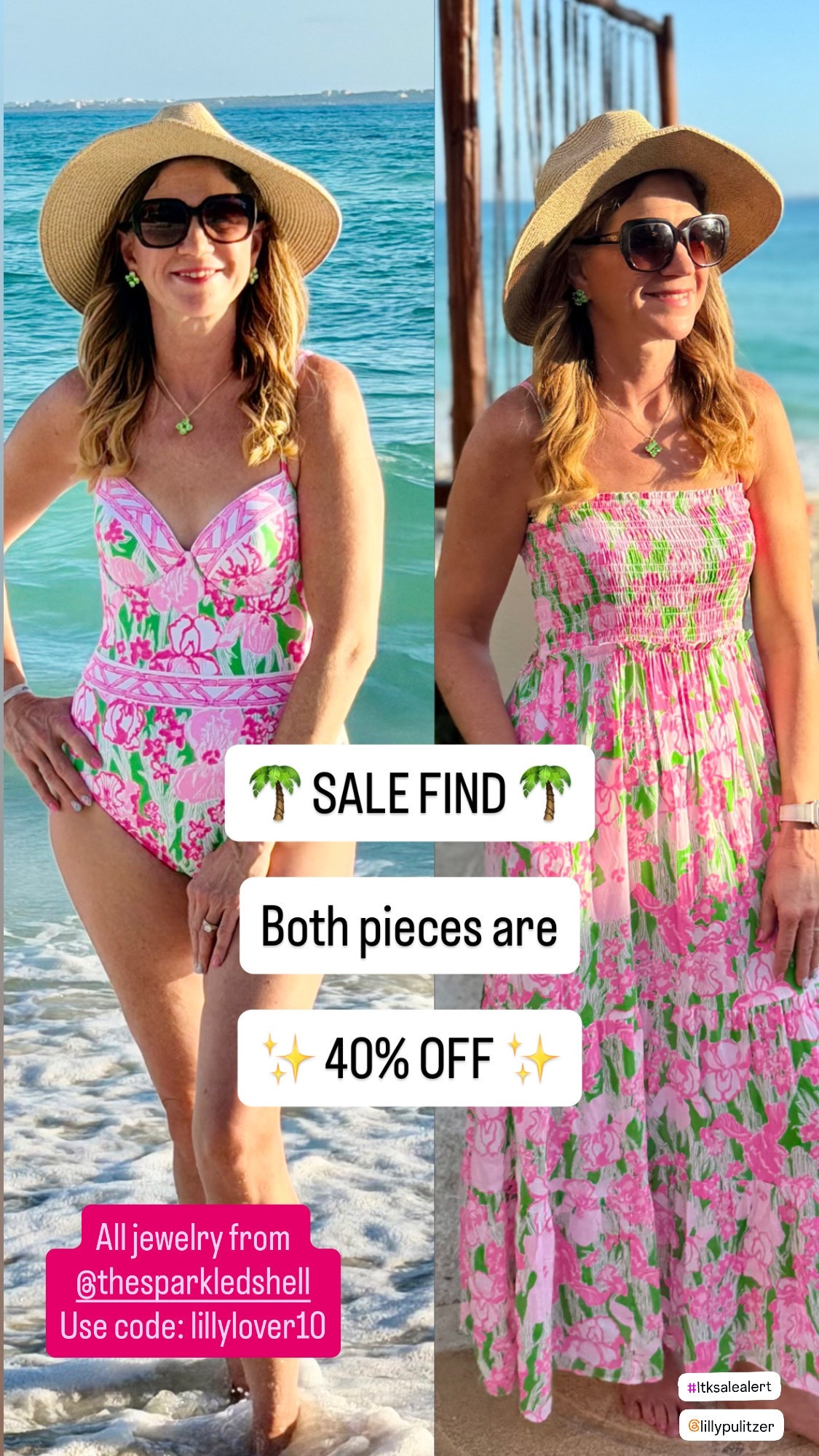 🌴 One Print. Two Vacation Looks. 🌴

One of my favorite Lilly prints is now 40% OFF! 💕

From lounging by the water in the swimsuit to sunset dinners in the maxi dress, these pieces are vacation perfection.

✨ Swimsuit: 40% Off
✨ Maxi Dress: 40% Off

If you’re planning:
☀️ Summer vacations
🚢 Cruises
🏖️ Beach getaways
🍹 Resort stays

Now is the time to grab these before the sale sizes disappear.

This print is even prettier in person and makes me want to book another beach trip immediately! 🌊

Which would you wear first?

💕 Swimsuit
🌴 Maxi Dress

Lilly Pulitzer swimsuit, Lilly Pulitzer maxi dress, Lilly sale, resort wear, beach vacation outfit, cruise outfits, vacation style, tropical fashion, summer travel outfits, beachwear, swimwear, vacation wardrobe, resort fashion, coastal style, colorful fashion, women’s swimwear, summer dresses

#LillyPulitzer
#LillySale
#LillyPulitzerStyle
#ResortWear
#VacationStyle
#CruiseStyle
#BeachStyle
#ResortFashion
#SummerStyle
#TravelStyle
#BeachVacation
#TropicalStyle
#SwimwearStyle
#MaxiDress
#LTKStyle
#ShopMyStyle
#ColorfulFashion
#LillyLover
#VacationWardrobe
#SummerVacation

#LTKTravel #LTKSaleAlert #LTKSwim