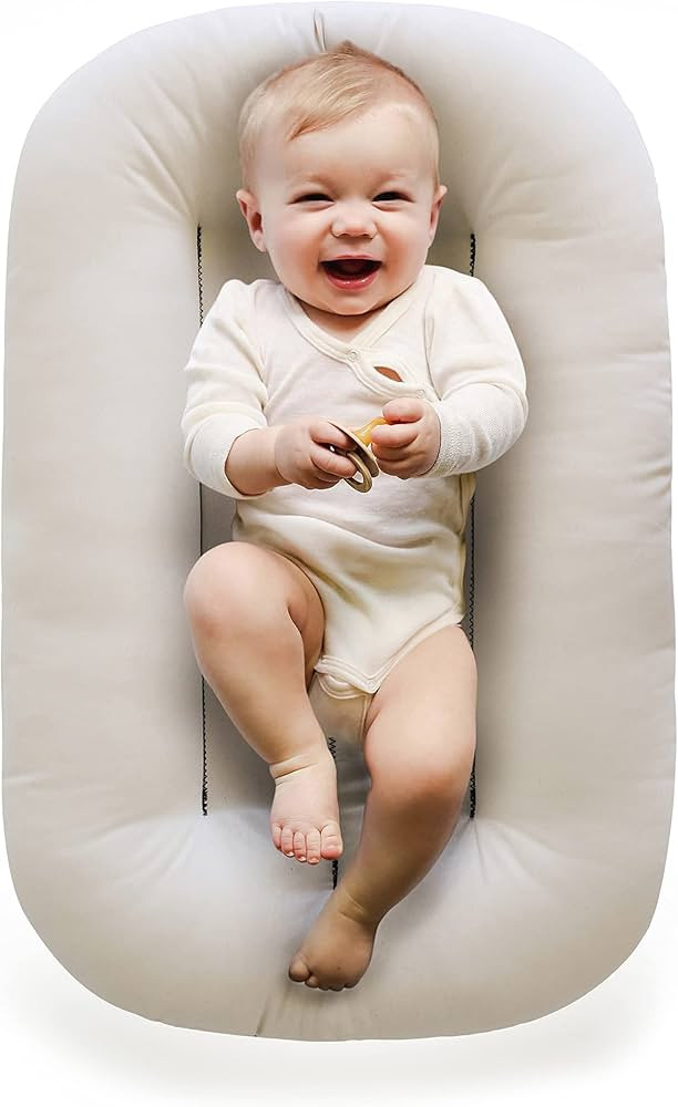 Boxigo 100% Organic Bare Baby Lounger and Infant Floor Seat Newborn Essentials Microfiber Fill, C... | Amazon (US)