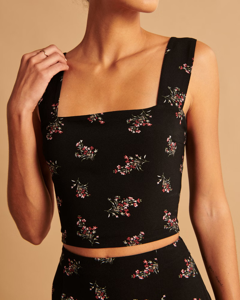 Wide Strap Squareneck Top | Abercrombie & Fitch (US)