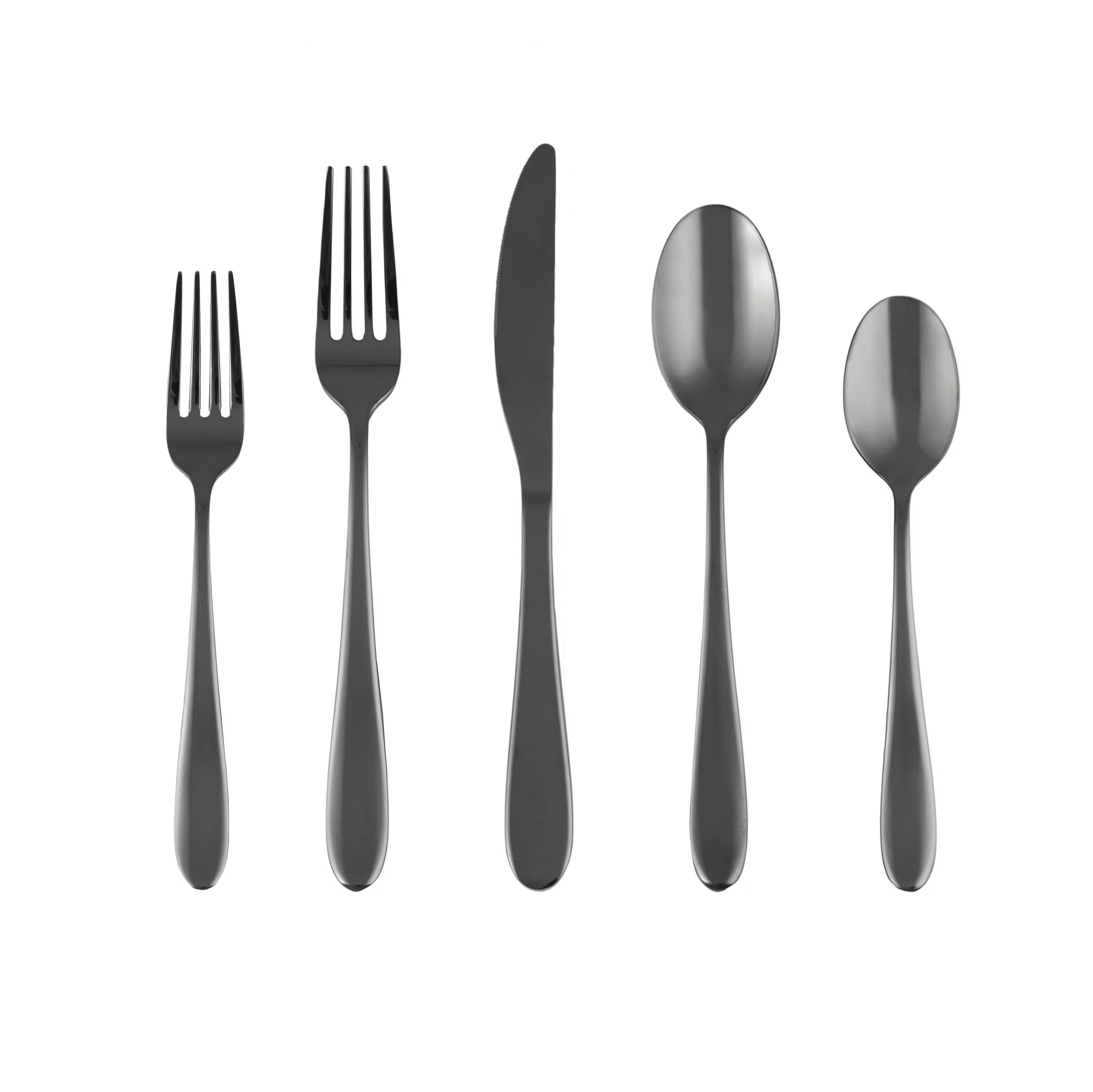 Cambridge Silversmiths Byram Black Mirror 20-Piece Flatware Set, Service for 4 - Walmart.com | Walmart (US)